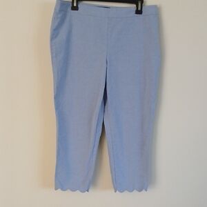Talbots Chathem Crop Capri Light Blue Scallop-hem Pants Sz 10